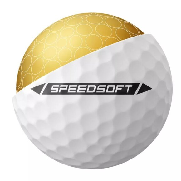 Three NEW TaylorMade Speed Soft White Rubber Core Inomer Shell Golf Balls - 36 B - Picture 3 of 12